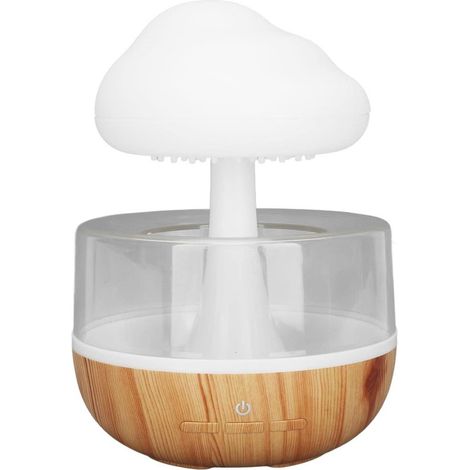 Luftbefeuchter Rain Cloud in Form eines Pilzes und eines Wassertropfens (7 Farben), USB-Sound- und Licht-Diffusor für ätherische Öle, Nachtlicht, Aromatherapie für eine entspannende Atmosphäre.