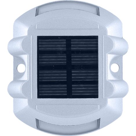 Lampe solaire de terrasse à 6 LED, étanche, en aluminium, pour allée, chemin, marches, jardin, terrasse, cour, blanc, lot de 1 (1/5)