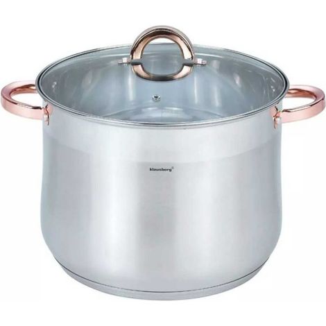 Marmite - Acier Inoxydable - 28 cm - 13 L - Couvercle Verre - Pour Cuisinière Gaz Électrique Induction - 1 Pièce (1/5)