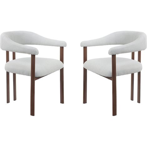 Lote de 2 sillas de comedor "Serelia" imitación madera - Gris claro (1/5)