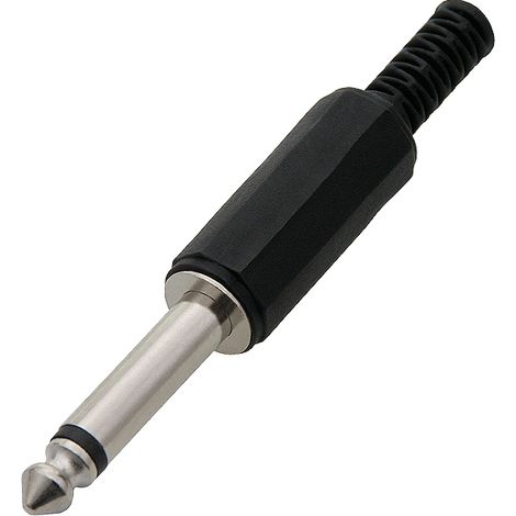 Fiche jack mono 6,3 mm avec serre-câble
