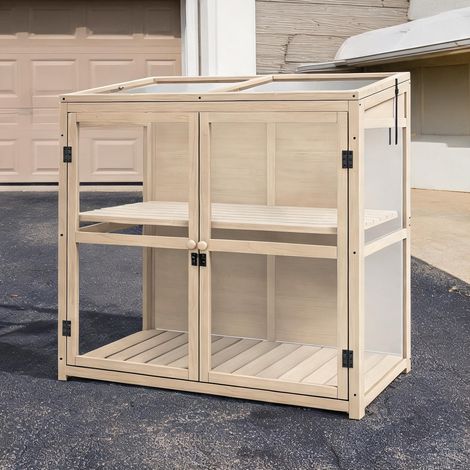 Serre de jardin naturholz en acryl Tannenholz 103 x 61 x 103 cm (1/5)