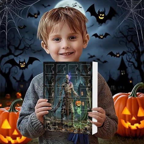 1 Calendrier de l'Avent, 3D Halloween 2025, 24 jours, Carton épais, Décoration festive, Enfants (1/5)