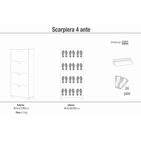 ESSENZA - scarpiera a 4 ante (1/2)