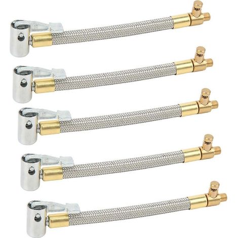 5 Stück 10 cm Reifenfüllschlauch Schnellaufblas-Luftpumpen-Verlängerungsschlauchadapter für Motorrad/Fahrrad