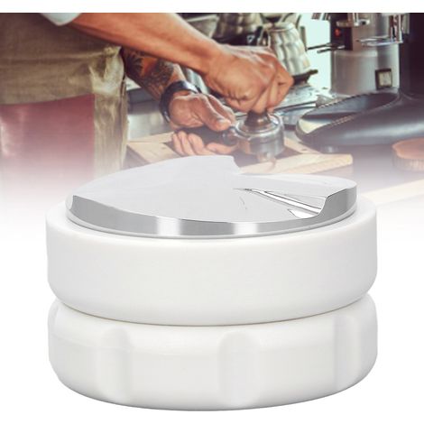 Doseur à café moulu, tasseur à café trois feuilles à fond plat en ABS, accessoire pour machine à café, 53 mm (1/5)