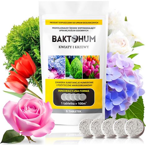 Compresse di acido umico Baktohum per fiori e arbusti con batteri del suolo Bacillus