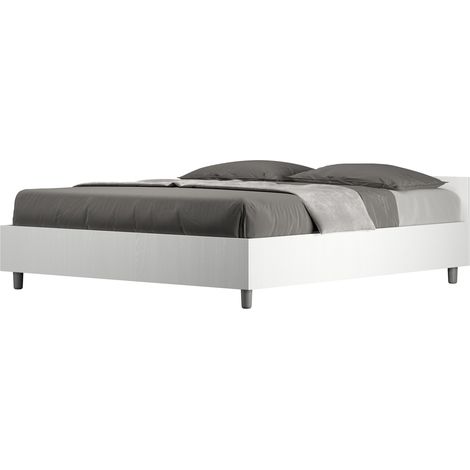 Cama matrimonio canapé somier 160 x 190 cm diseño blanco Nuamo (1/4)