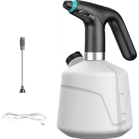 Arrosoir automatique grande capacité de 2 litres avec tube d'extension et batterie longue durée, idéal pour le jardinage, l'arrosage des plantes, le nettoyage de la voiture et de la maison, noir (1/5)