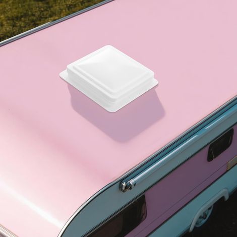 Lanterneau Camping Car 42 x 42 cm, Fenetre Camping Car Avec Moustiquaire et ventilateur intégré, Pour Ouvertures de 14 x 14 pouces, Caravane, camion, Camionnette (Blanc) (1/5)