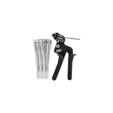 Pistolet à Attache en Acier Inoxydable, Outil D'attache de Câble avec 100 Pièces Serre-Câbles Inox Electriques (200mm), Outil pour Serre-Câbles en Acier Inox, Serre Cable Acier Pince Collier