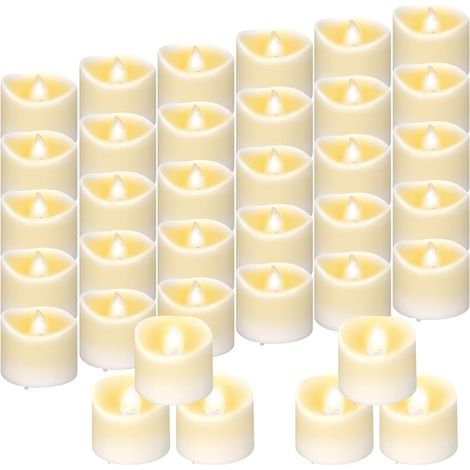 Lot de 36 Bougie LED, Diamètre 3,8 cm, Hauteur 3,5 cm, Lumière Vacillante, Sans Flamme, Pour Mariage Fête Décoration (1/5)