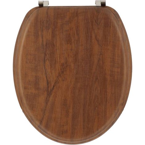 Wc-sitz aus formholz 18 zoll edelstahl-befestigungen - rustikale akazienoptik - Tendance