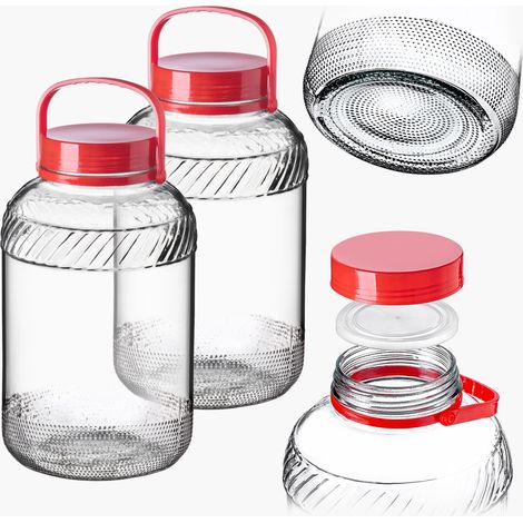 KADAX Einmachglas 8 l Glasgefäß mit Deckel und Griff zum Einlegen von Kohl Paket 2 (1/5)
