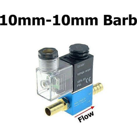 Électrovanne pneumatique 12 V/24 V/220 V, 2 positions, orifice 1/4", 2 voies normalement fermée, référence 2V025-08, pour compresseur d'air.Connecteur barbelé 10 mm-10 mm CC 24 V (1/5)