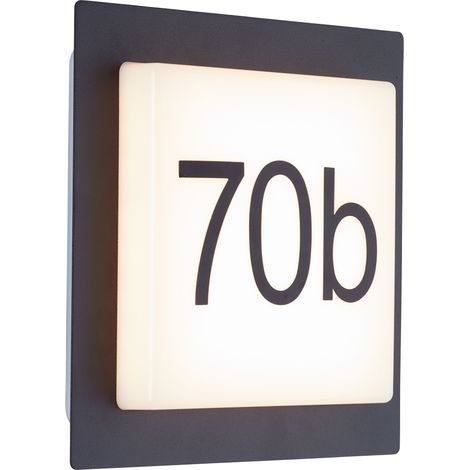 Brilliant LED Außen-Wandleuchte Sten LED Außenlampe, Hausnummern, 18x18 cm, 1100 lm, 3000 K, weiß/schwarz