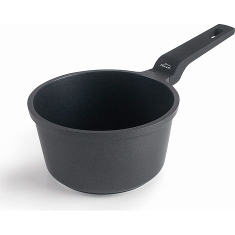 Lacor - 25164 - Mini casseruola in alluminio 100% senza PFOA, antiaderente doppio strato, adatto per induzione, impugnatura ergonomica, Ø 14 x 8cm, nero (1/4)