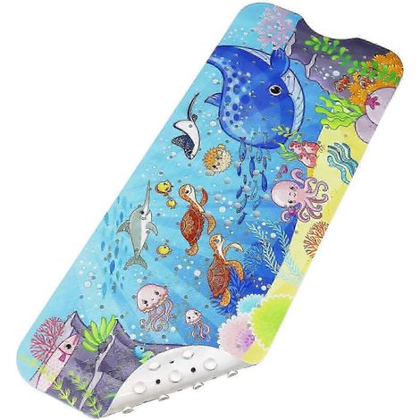 Tapis de bain antidérapant pour bébé 2025, 100 x 40 cm, ultra-résistant, avec 200 ventouses, en PVC sans BPA. (1/5)