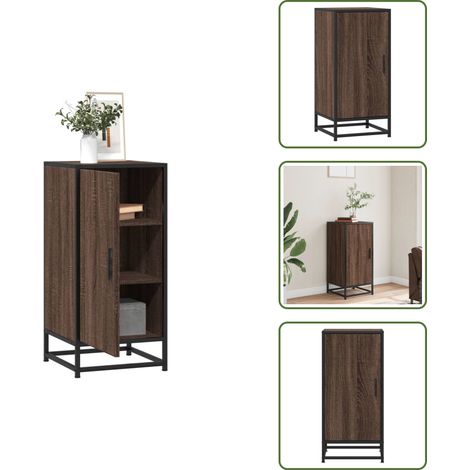 vidaXL Sideboard Braun Eichen-Optik 35,5x35x76 cm Holzwerkstoff Metall (1/5)