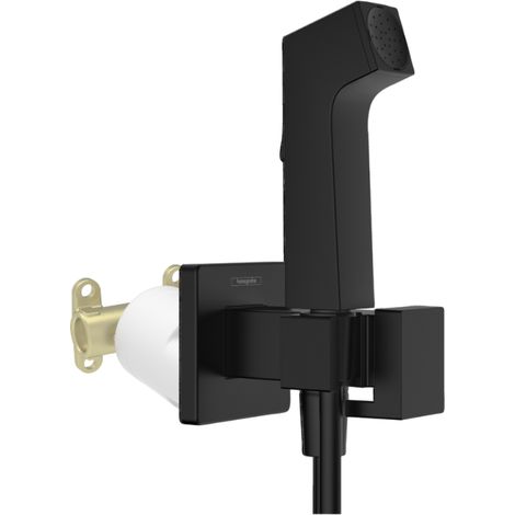 Douchette bidette HANSGROHE EcoSmart E avec robinet d'arret et corps d'encastrement Noir mat