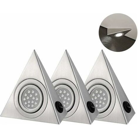 5er-Set LED-Strahler dreieckig zur Küchenschrankbeleuchtung, weißes Licht (1/4)