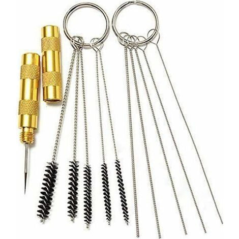 11 Piece Airbrush Cleaning Kit, Airbrush Cleaning Accessories with Stainless Steel Needle and Brushes, Professional Spray Gun Cleaning Tools (1/4)