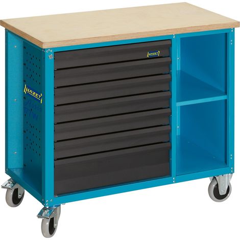 Hazet Fahrbare Werkbank, Schubladen, flach: 6 x 79 x 527 x 348 mm, Schubladen, hoch: 1 x 164 x 527 x 348 mm (1/5)