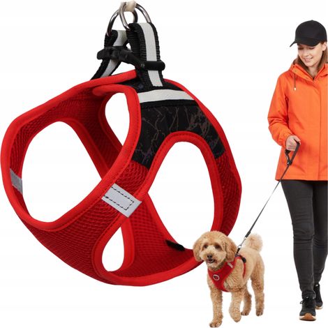 Hundegeschirr für kleine Hunde, reflektierend, bequem, druckfrei, Größe L