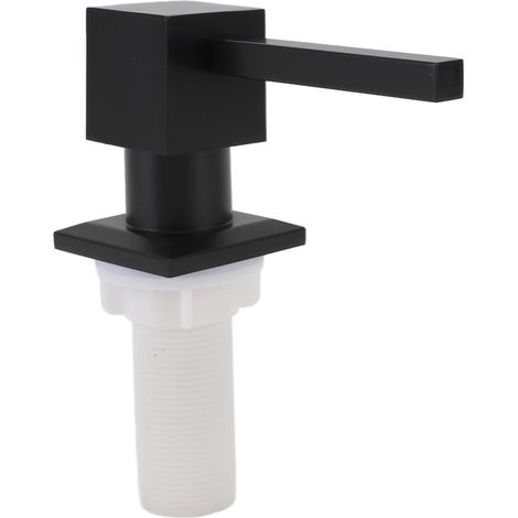 Distributeur de savon pour évier de cuisine, en alliage de zinc, carré, avec pompe et kit de tube d'extension en silicone. (1/5)
