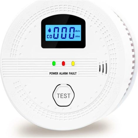 Détecteur de fumée et CO 2 en 1 – Écran digital sans pile – Fixation murale – 10,7x10,7x3,8 cm – Maison (1/5)