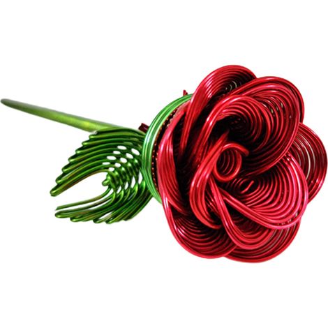 Ornement de rose artificielle en fil de métal aluminium, cadeau de Saint-Valentin, décoration pour la maison, mariage, anniversaire, fête.-AquaForge