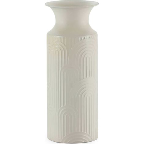 Vase design élégant en métal blanc - Blanc pur élégant et moderne