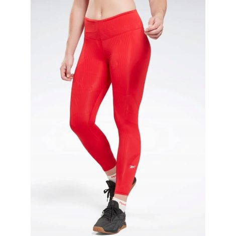 Leggings deportivos rojos para mujer Reebok M 0A8B6A FONDOS (1/4)