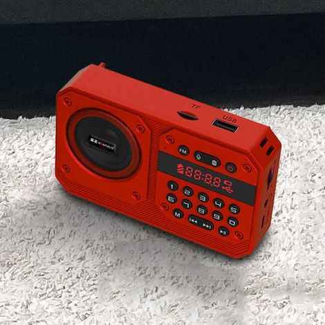 Mini radio FM portable avec récepteur radio haute sensibilité, enceinte Bluetooth HiFi sans fil avec microphone, compatible avec l'enregistrement, la lecture sur carte TF et USB. (1/5)