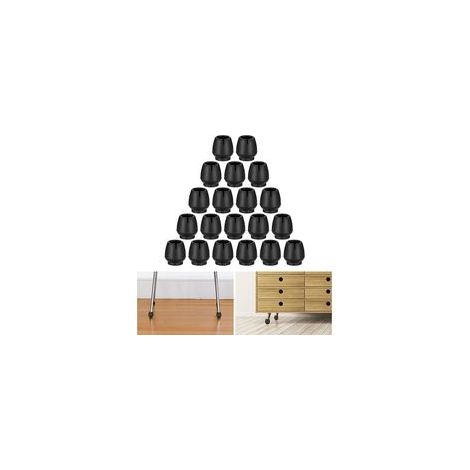 Lot de 20 protège-pieds de chaise antidérapants pour tabourets - Noir - Taille 6 (1/5)