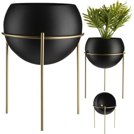 Expositor de flores de pie 25 cm dorado negro LOFT (1/5)