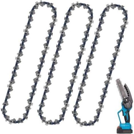 Lot de 3 Chaîne de tronçonneuse 3/8"LP 33 maillons 20.32 cm Faible Rebond Compatible avec Bosch AKE 35 S AKE 35-19 S, Einhell, Husqvarna, Makita, Dolmar, Oregon et autres Bluedeer (1/5)