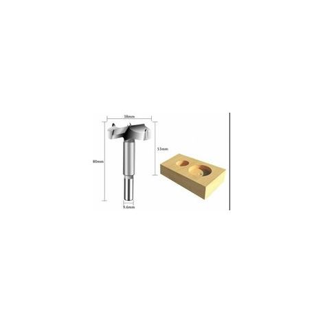 Meche a Bois, Diametre 38/42/50/55/65mm, Foret Fraise Carbure Pour Faconner Trou Travail du Bois, L'installation de Portes Sphériques Bois, Tiroirs, Plastique, Contreplaqué 5pcs