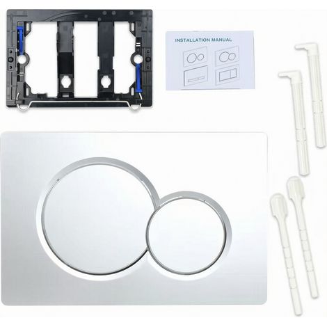Plaque de commande double bouton finition miroir chromé compatible Geberit Sigma01 UP300.115.770 pour toilette suspendue