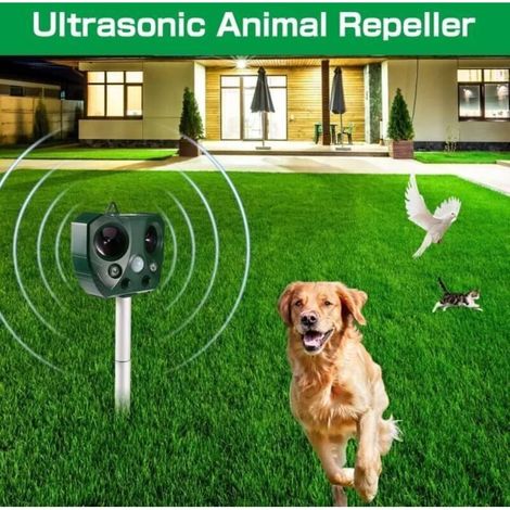 Répulsif Ultrason Étanche pour Chats, Alimenté par Énergie Solaire et USB, IP66 Anti-Renard et Anti-Chien [H250]