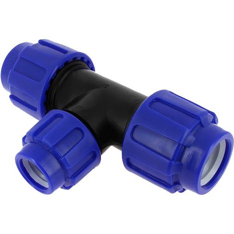 Té polypropylène inégal compression 16bar – Raccord PE Ø40-32-40 – Pour installations plomberie sous pression