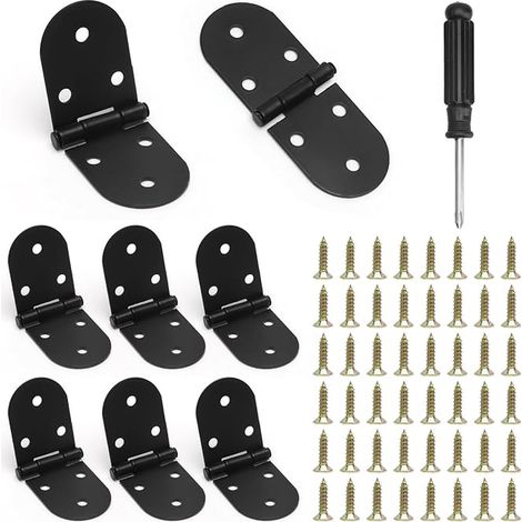 Black Invisible Hinge with Screws and Screwdriver - Folding Hinge for Furniture Table Door Kitchen Motorhome - Assembly (1/5)