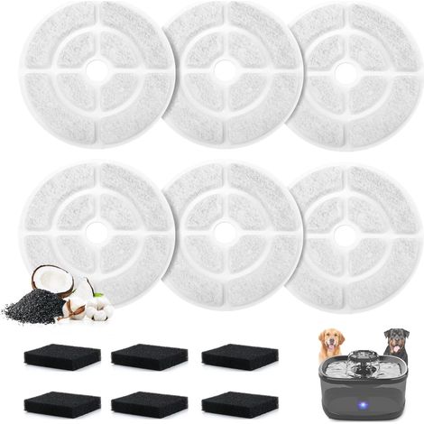 Filtres pour fontaine à eau pour chiens de 7 pouces, système de filtration triple, filtres de rechange pour fontaine à eau pour animaux de compagnie, filtres de 18 cm pour le filtre de la Sibays de 2, (1/5)