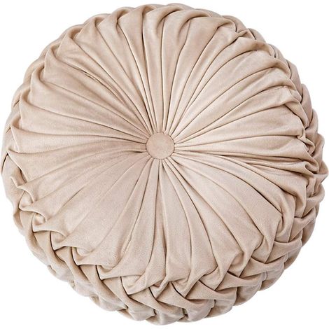 Coussin décoratif rond en velours, motif citrouille 3D, 38 cm (15 pouces), pour canapé, lit, fauteuil ou sol. (1/5)