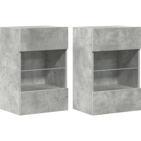 Maison Exclusive - Mobili da parete con luci LED per TV 2pz Grigio Cemento 40x30x60,5cm