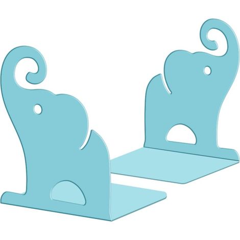 Serre-Livres Métal Éléphant Bleu Cartoon (1/5)