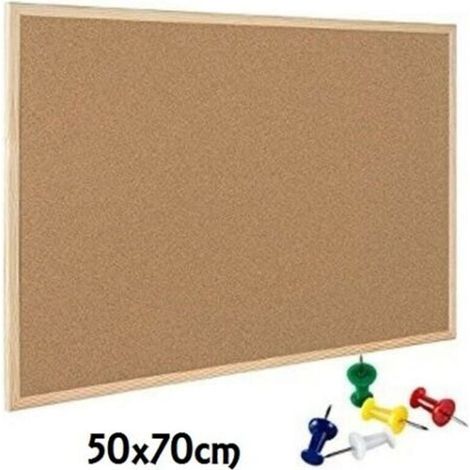 YMYNY - Lavagna Bacheca In Sughero Con Cornice In Legno 50x70cm Appunti Foto + Spilli -