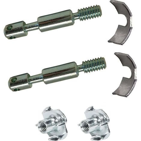 Cyclingcolors – Kit complet 2x goujons d'assemblage 6mm x 50mm – 4 trous – 2 écrous à griffes M6 acier – 2 étriers ouverts pour assemblage meuble