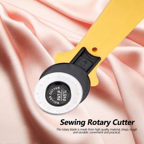 Cutter rotatif de 45 mm avec lame flexible pour la découpe du tissu et du cuir, accessoire de couture et de loisirs créatifs. (1/5)