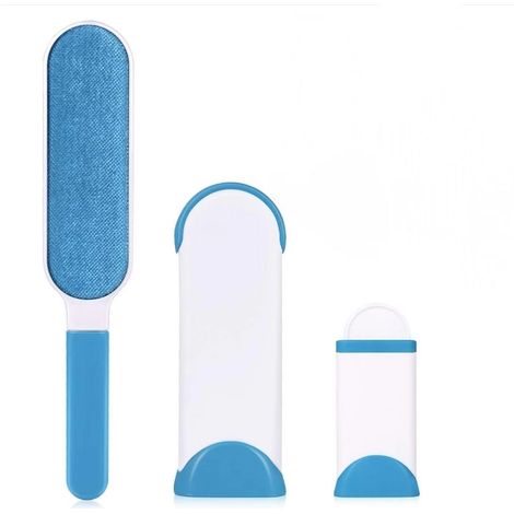 RGE Anti-poils brosse pour animal domestique - Brosse de nettoyage magique réutilisable pour enlever les poils d’animaux de compagnie avec Auto-nettoyage retirer Chien Chat Cheveux (Bleu) (1/5)